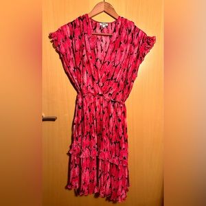 Kenzo Peonie Printed Sleeveless Soft Flare Dress In Pink